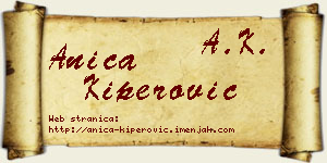 Anica Kiperović vizit kartica